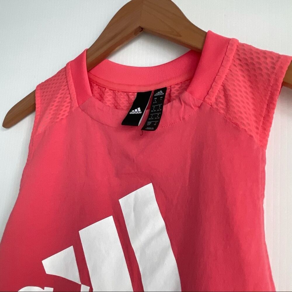 Adidas sport ID logo tank top coral color sleeveless athletic top small - Picture 3 of 7